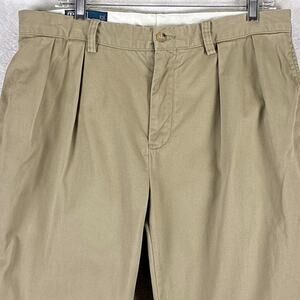 VTG Polo Ralph Lauren Ethan Pleated Pants Mens 34x30 Khaki Preppy 90s Classic